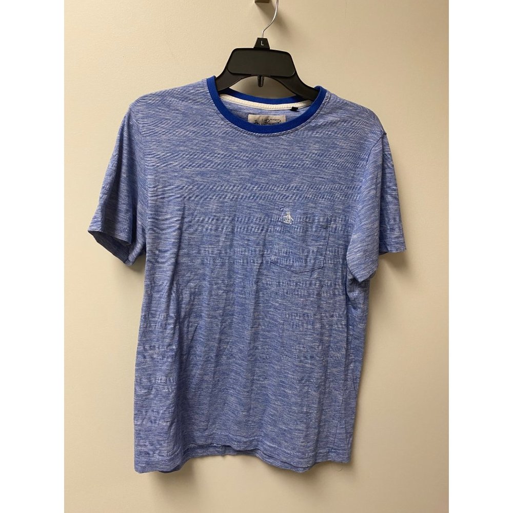An Original Penguin by Munsingwear Men's Blue Ringer T-Shirt Large